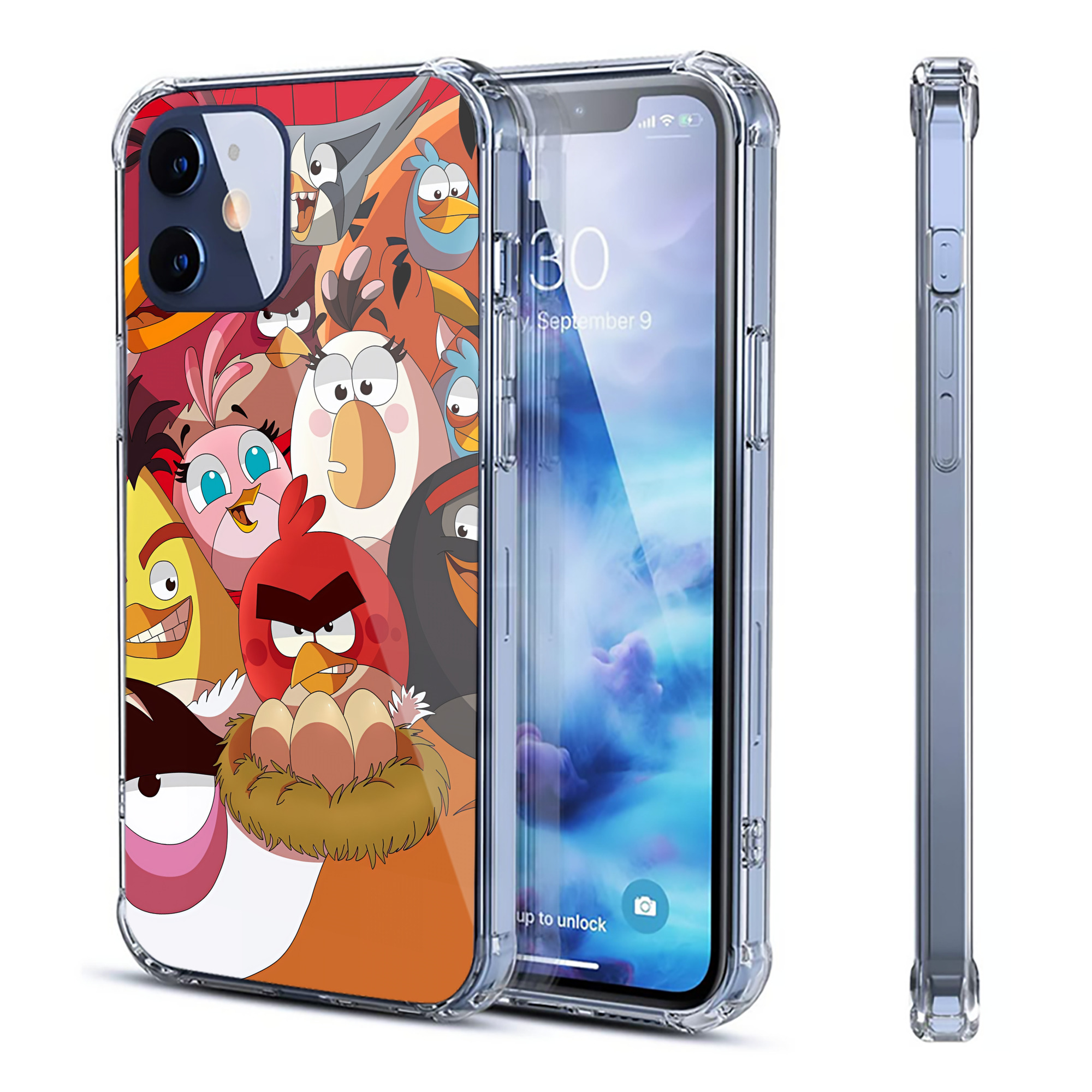 （画像用） Angry Birds アングリーバード 【iPhone 12シリーズ対応】透明スマホケース（クリアソフトケース）